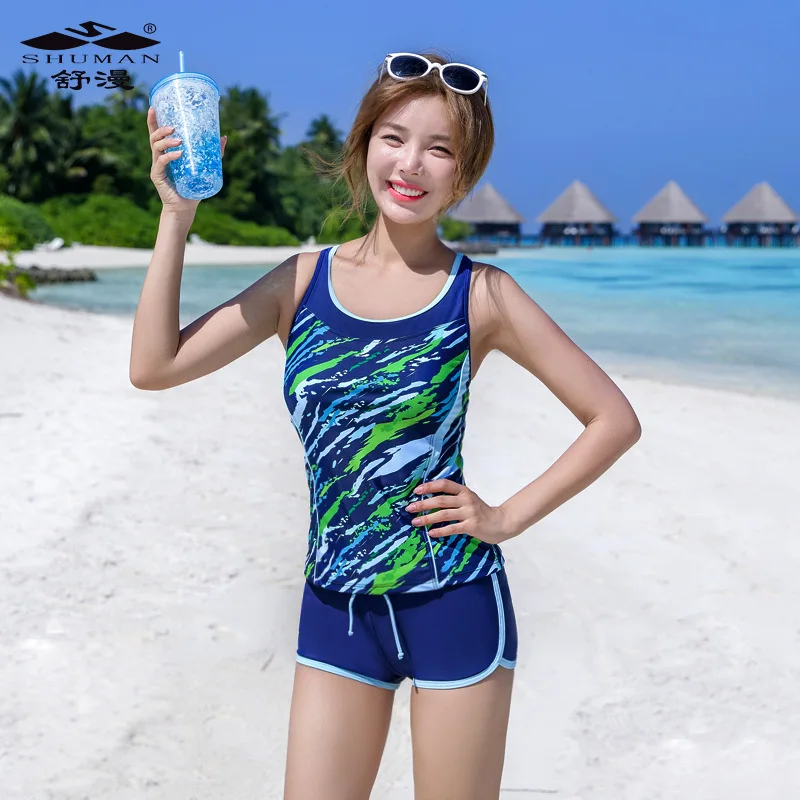 

Split Type Boxer WOMEN'S Swimsuit Fashion & Sports Backless Tight Belly Covering Slimming Large Size Swimsuit Women's