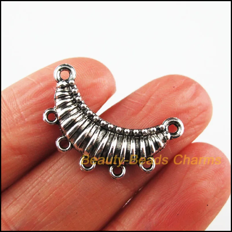 

20 New Moon Charms Tibetan Silver Color Connectors Pendants DIY 15.5x26mm