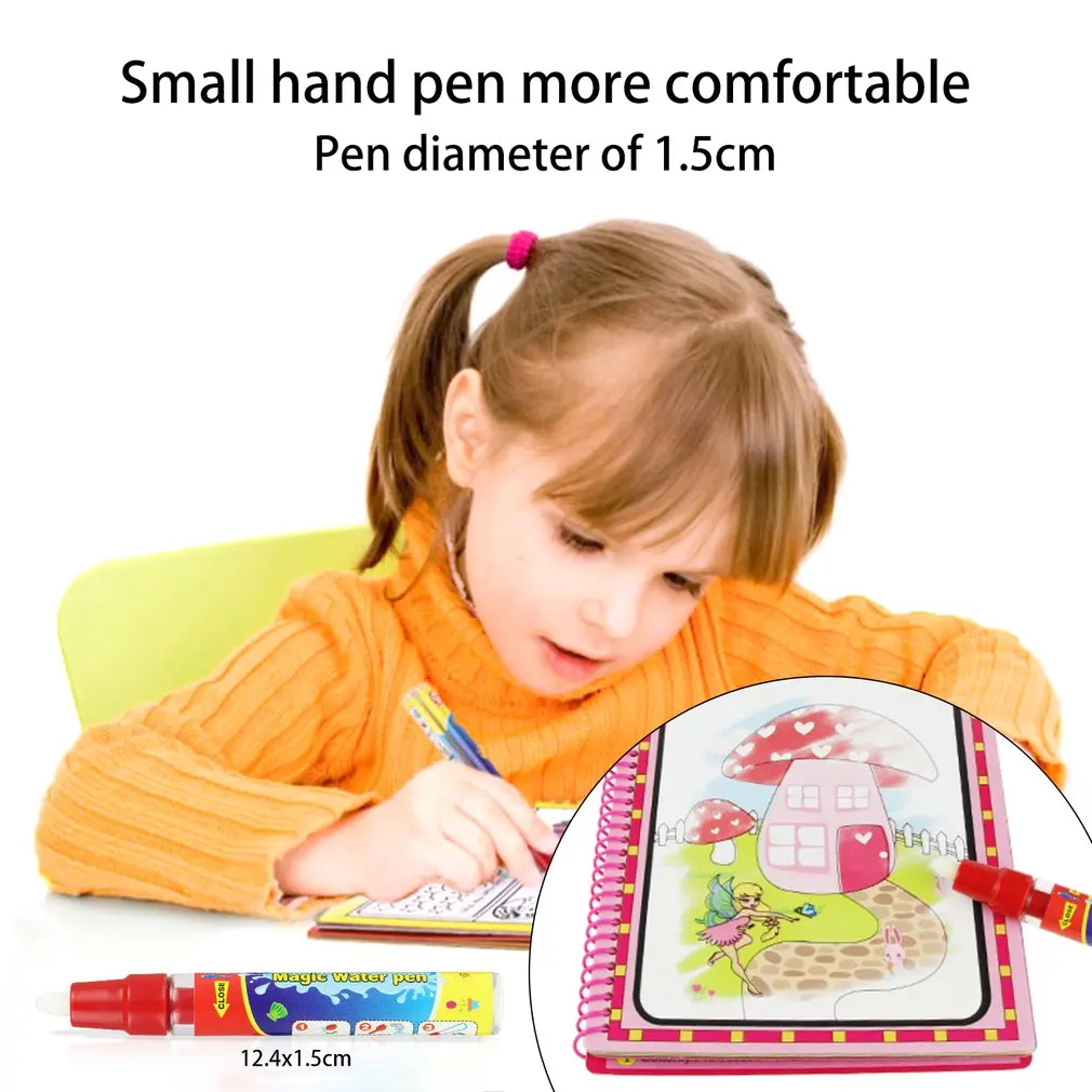 Children Water Painting Drawing Board Water Environmental Protective Card Flower Fairy Magic Water Graffiti Book