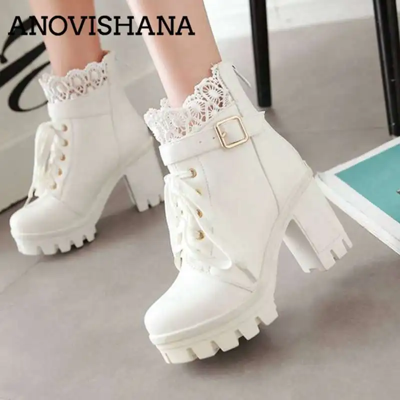 high heel martin boots