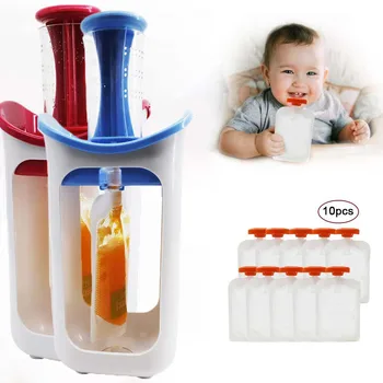 

Fruit Puree Squeezer Manual Child Food Maker Fruit Juice Dispenser Storage Bag Reusable Squeezer Organizer