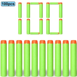 Foam Toy Gun Soft Bullet Refill Darts - Pack of 100/50 (7.2cm) (100 PCS Green)