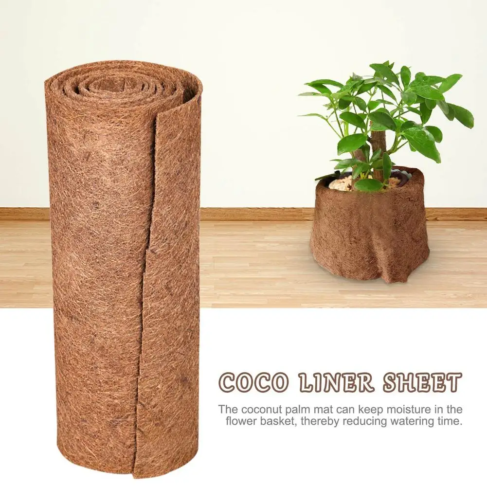 Coconut Mat Natural 100*50CM Coco Liner Sheet Non-slip For Planters Garden Plant Mat Coco Palm Roll Natural Coconut Fiber