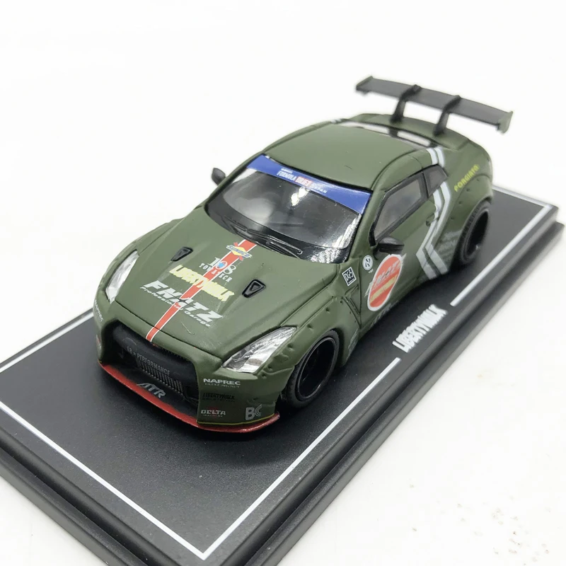 1: 64 литье под давлением металлический сплав Nissan Gtr-lb Nissan Japan God Of War широкая модификация Миниатюрная модель сцены