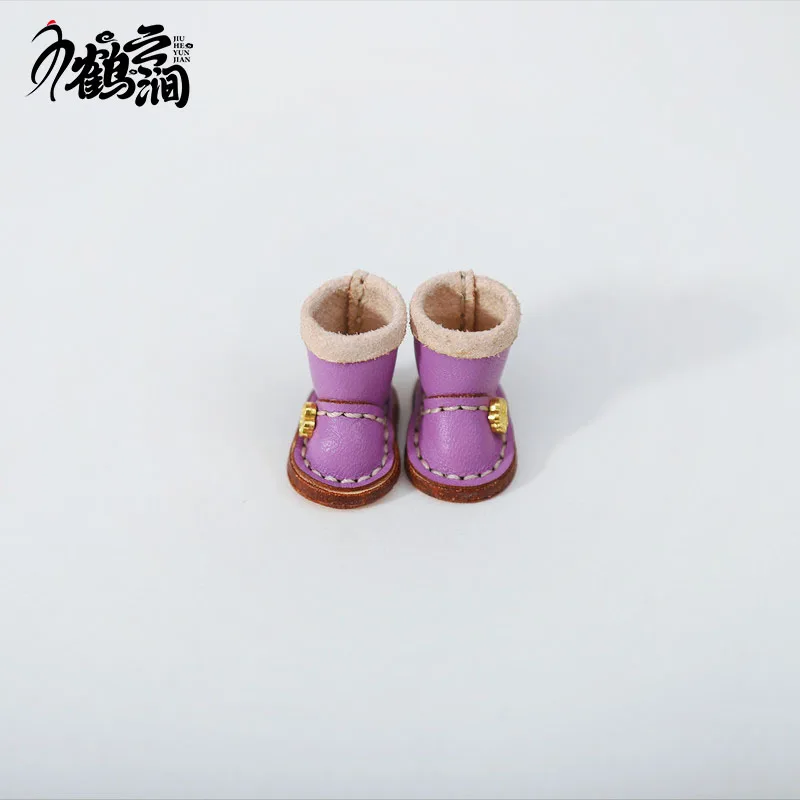 New 1/12bjd Bjd Doll Shoes High Top Handmade Leather Cowhide Boots Obitsu 11 Shoes OB11 Size GSC Doll 11cm Body 9