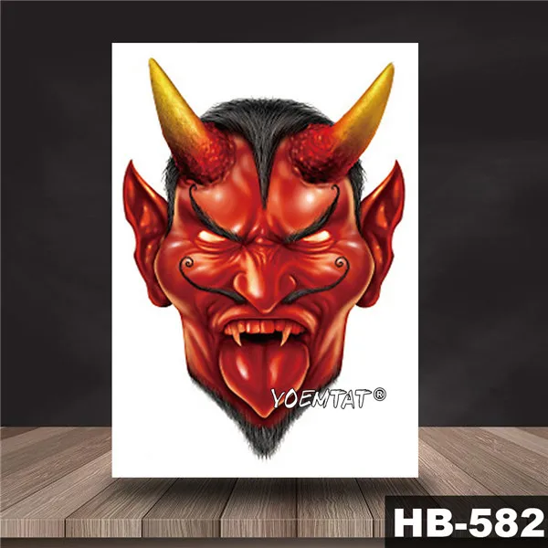 04 Demon devil, водостойкая временная татуировка, наклейка, японская Prajna, святая вспышка, татуировки, боди-арт, рука, поддельные татуировки - Цвет: 04