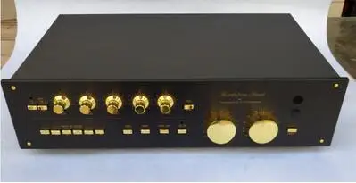Швейцарский FM-268C полный баланс предусилителя-все алюминиевые золото/черный шасси усилителя(446*262*110 мм - Цвет: black