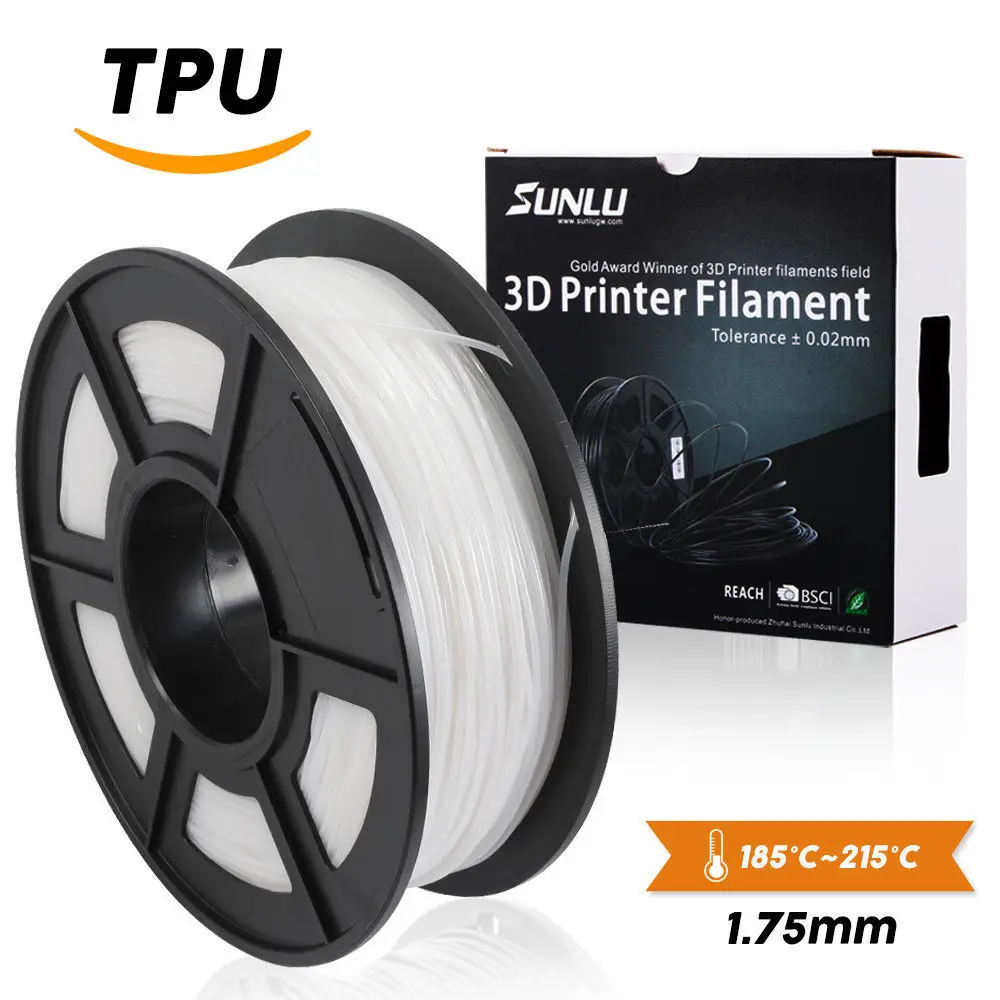 white-1.75mm ТПУ Гибкая нить 1,75 мм 3D для принтера 0,5 кг/рулон с катушкой без пузырьков ТПУ Гибкая Расходная печатная игрушка и обувь - Цвет: white-1.75mm