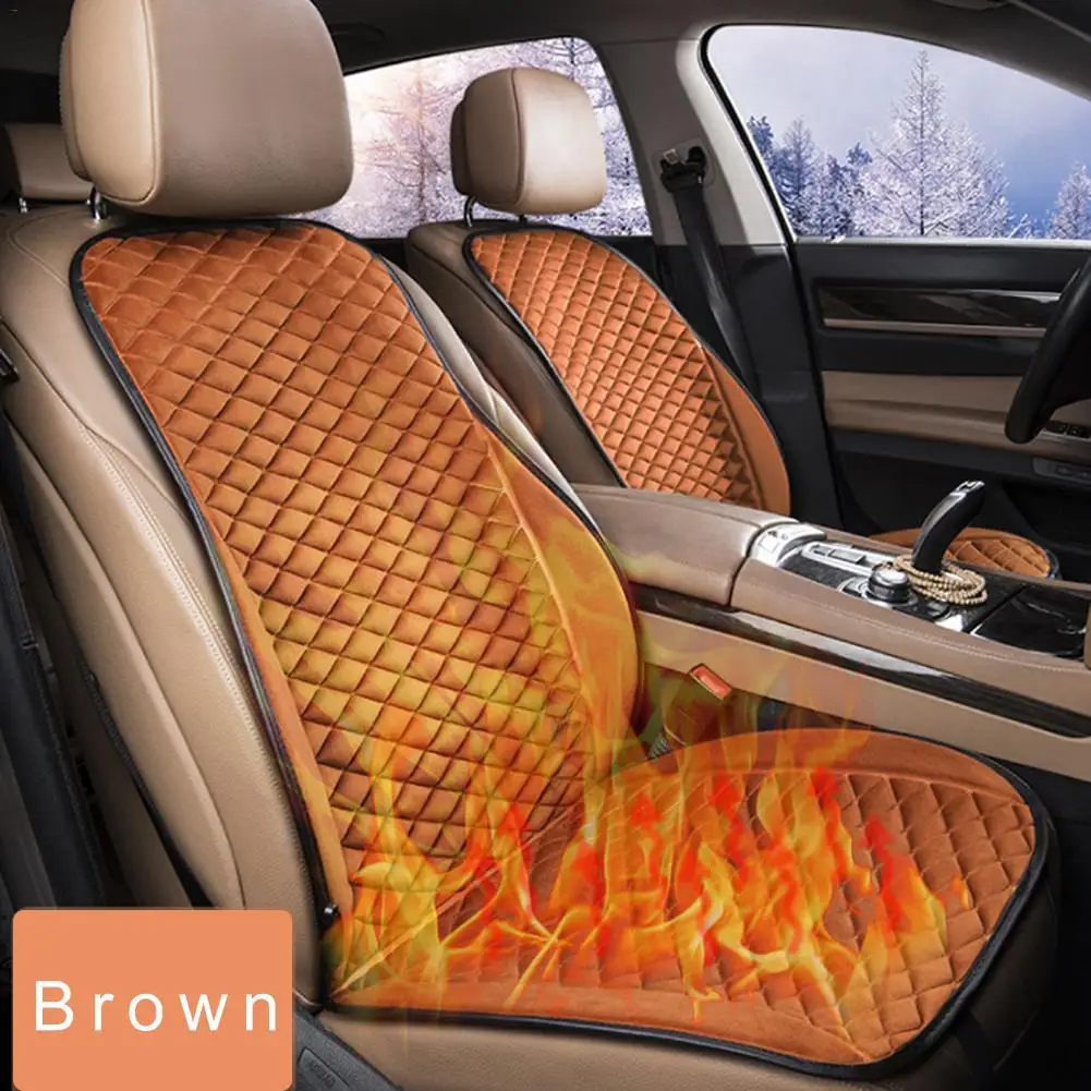 

12V Heated Car Seat Cushion Cover Seat Winter Thermostat Heater Warmer Seatback Cardriver Auto Heating Heated Seat Cushion Pad