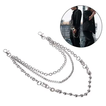 

Men Punk Hip Hop Pants Chain Biker Cowboy Silver Cool Waist Chain Non Mainstream