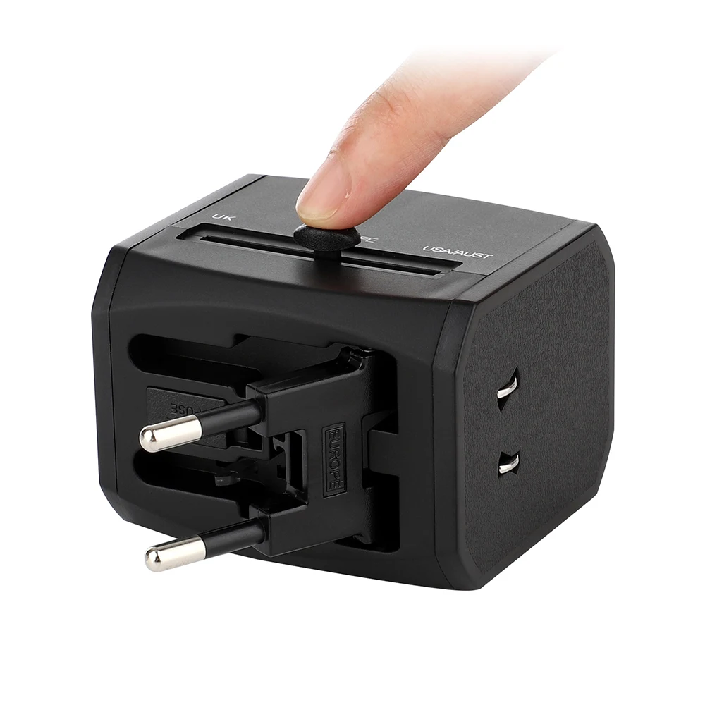YIMAKER, универсальный адаптер для быстрой зарядки с двойным USB TYPE-C 4A, для путешествий за рубежом, бытовая вилка, сша/австралия/ес/великобритания