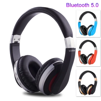 

Wireless Headphones Bluetooth Headset Foldable Stereo Gaming Earphones With Microphone Support TF Card For PC IPad Mobile Phones