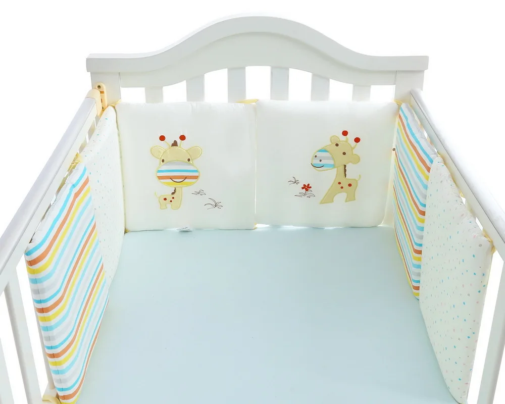 6Pcs/Set Baby Bed Bumper Comfortable Free Combination of Cotton Newborn Infant Bed Bumper In The Crib Toddler Bedding Set