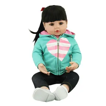 

NPK Bebes reborn Doll 48cm Blue Coat Lifelike Reborn Baby Soft Silicone Doll Accompany Toy Christmas surprise gifts lol doll