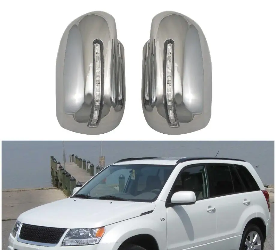 Abs Chrome Plated Door Mirror Covers With Led For Grand Vitara 2008-2014 Car Accessories - & Covers - AliExpress