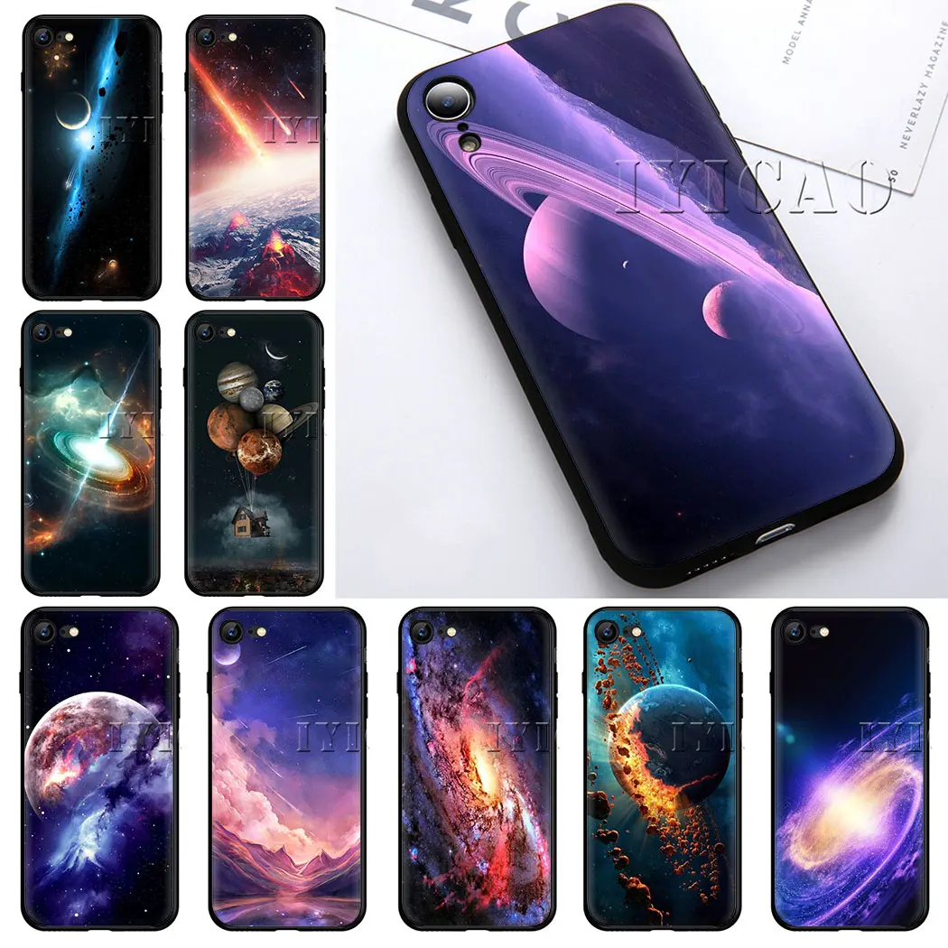 IYICAO фиолетовый космический Звезда Мягкий силиконовый чехол для iPhone 10 8 7 6 6S Plus 5 5S SE