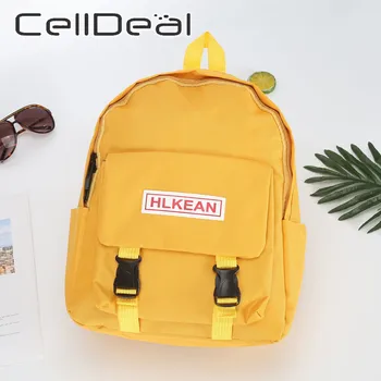 

4 Colors Protable Solid Color Backpack Fashion Women Backpack Teenage Girl School Bag Men Backbag Soft Teenage School Bag
