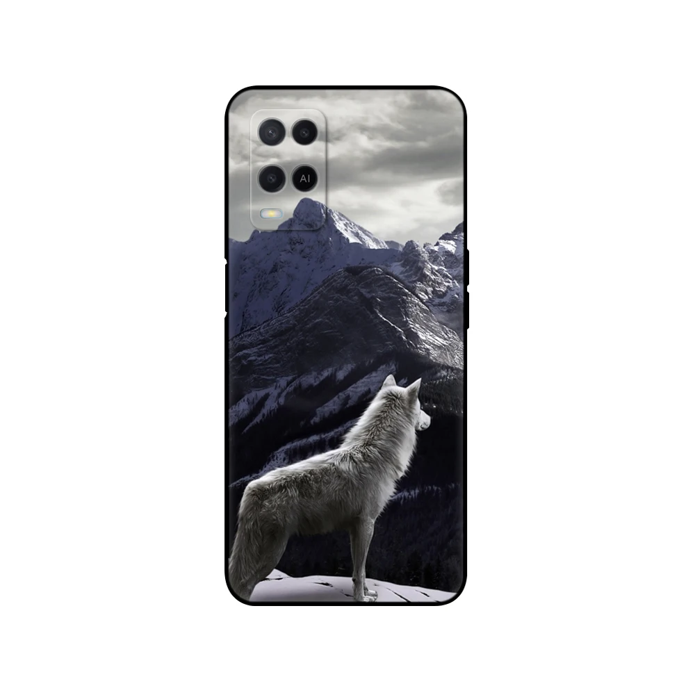 For OPPO A54 Case Phone Back Cover For OPPO A54 5G 4G Case CPH2239 CPH2195 OPPOA54 A 54 Funda black tpu case lion tiger wolf cat cases for oppo back Cases For OPPO