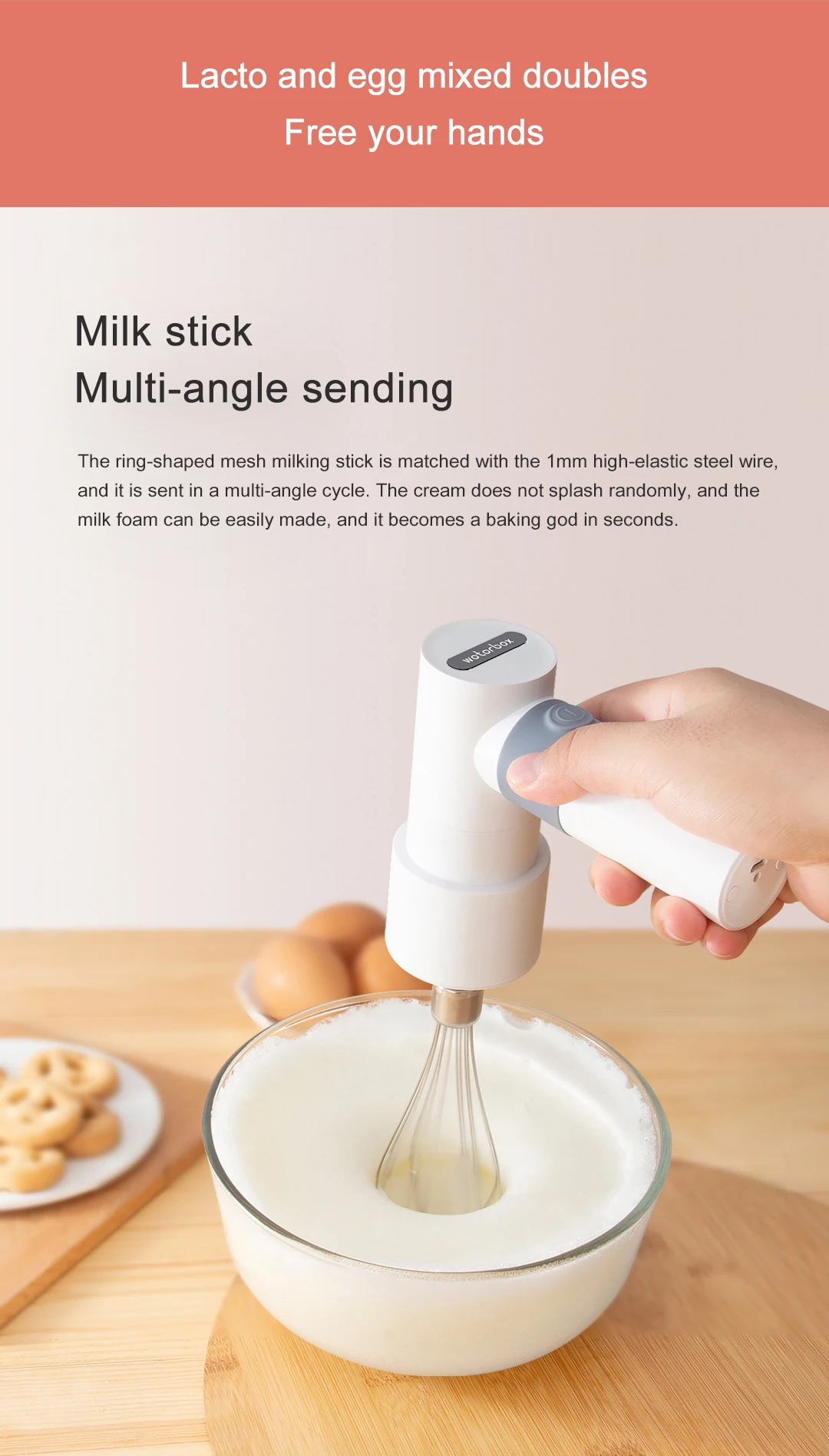 لاسلكي جديد الاجهزه الكهربائيه ترندUSB خلاط يدوي كهربائي أدوات الطبخ