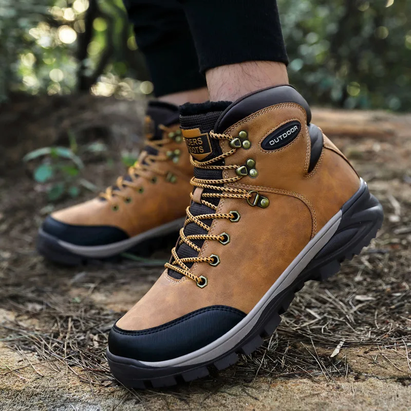 

2019 New Style Men's Autumn & Winter Fashion Warm Cotton-padded Shoes plus Velvet Snow Boots Martin Boots