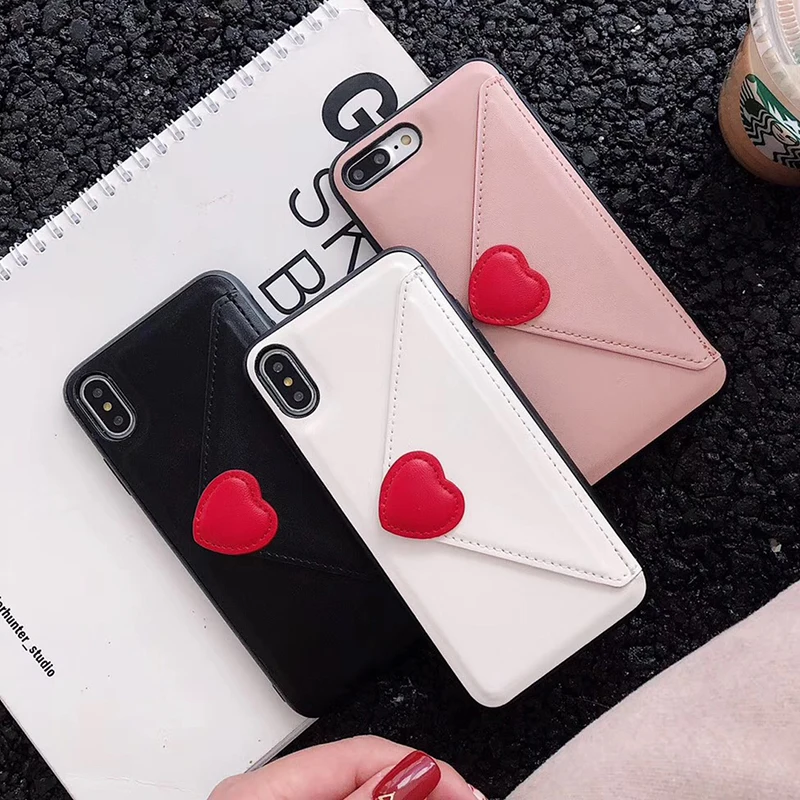 Кожаные чехлы-бумажники с сердечками для iPhone X XS MAX XR 8 7 6 6S Plus, чехол с 3D милым рисунком когтя для губ, крышка-держатель