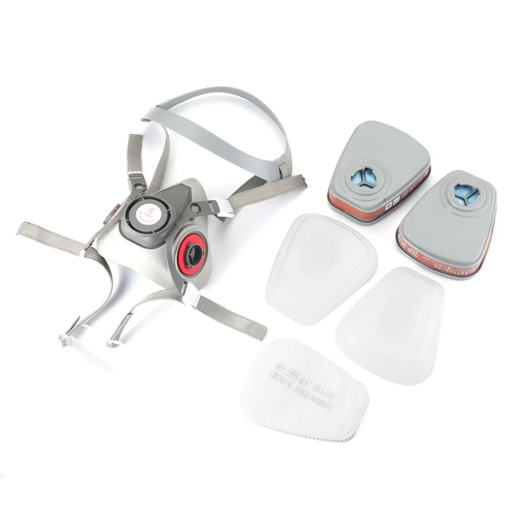 Professional Half Face Mask Gas Respirator Filter For Painting Spraying Work Safety Masks Prevent Organic Vapor Gas