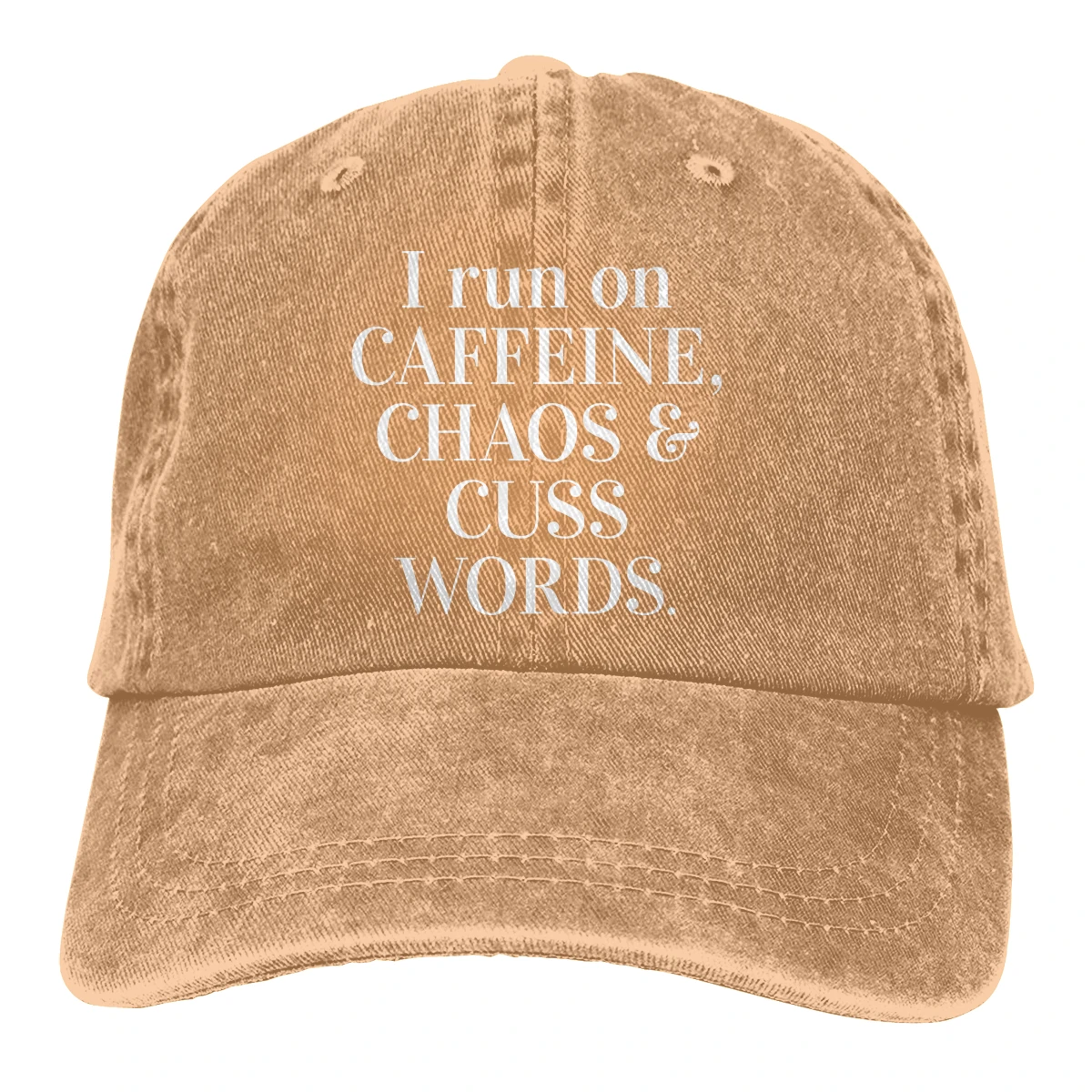 I Run On coffee Chaos Casquette Черная мужская и женская джинсовая бейсболка с ремешком Регулируемая Кепка для гольфа - Цвет: Хаки