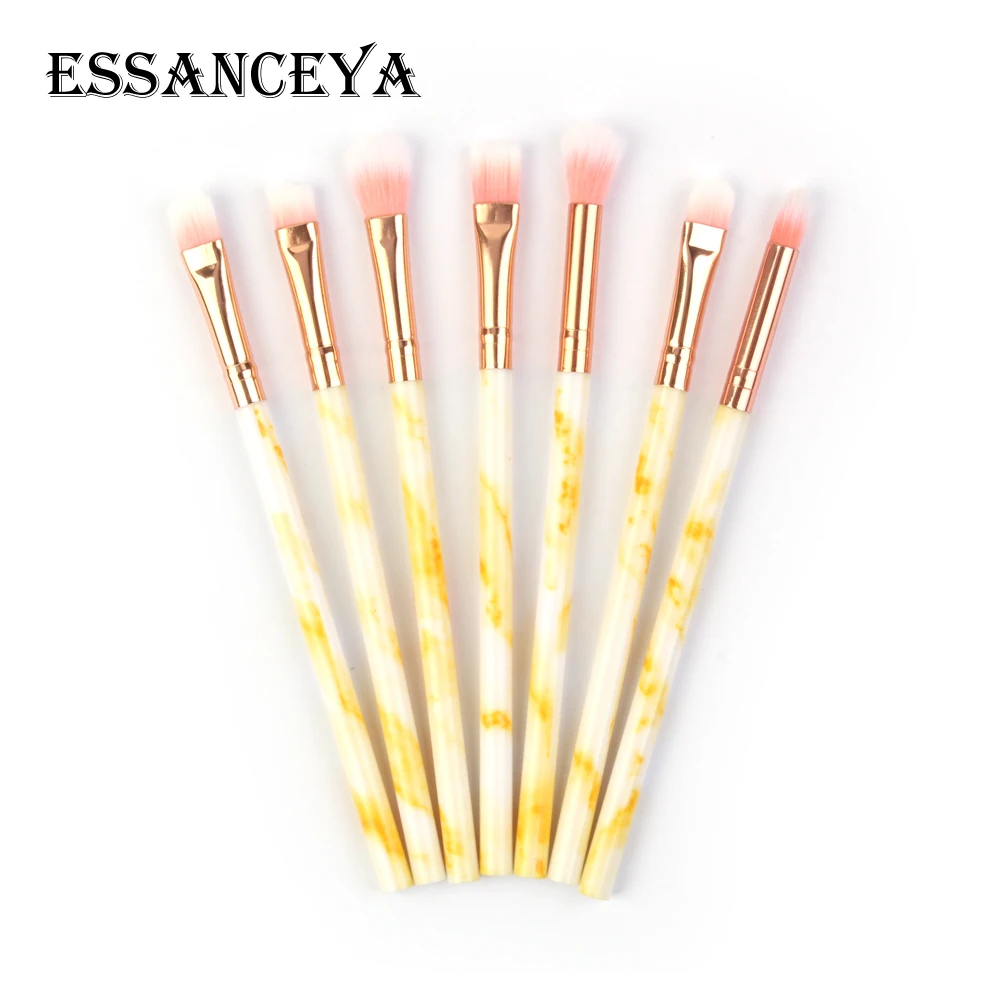 7PCS Mini Yellow ESSANCEYA кистей для макияжа 7/10 шт. многофункциональный макияж, основа, тени для век набор кистей мини кисти с косметическим кисточки в сумке инструменты - Handle Color: 7PCS Mini Yellow