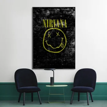 

Nirvana Logo Band Poster Mr Kurt Cobain Nirvana Band Poster Art Canvas Poster Living Room Home Wall Decor (No Frame)