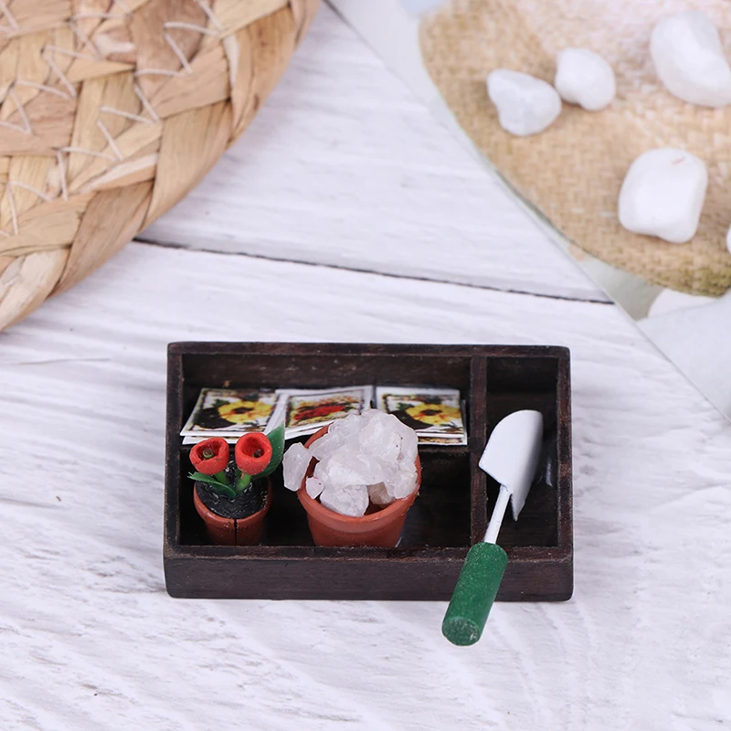 DIY Miniatura Металл Лейка тянет тележку лопата, грабли садовые инструменты для детей куклы дом Миниатюрные аксессуары