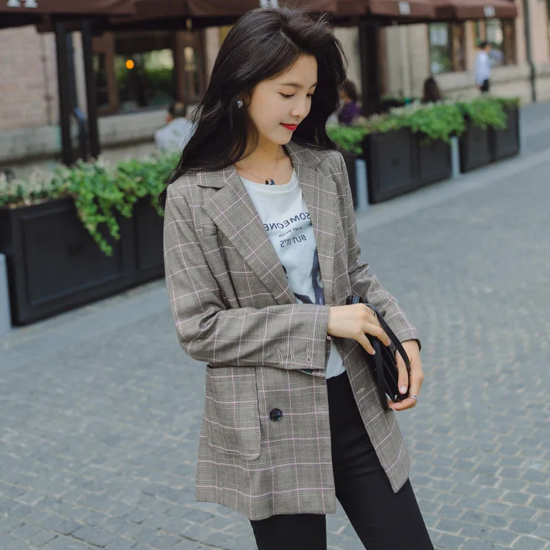 

Small Suit Coat Women's Mid-length 2019 Spring And Autumn New Style Korean-style INS Students Casual CHIC Harajuku-Style Suit