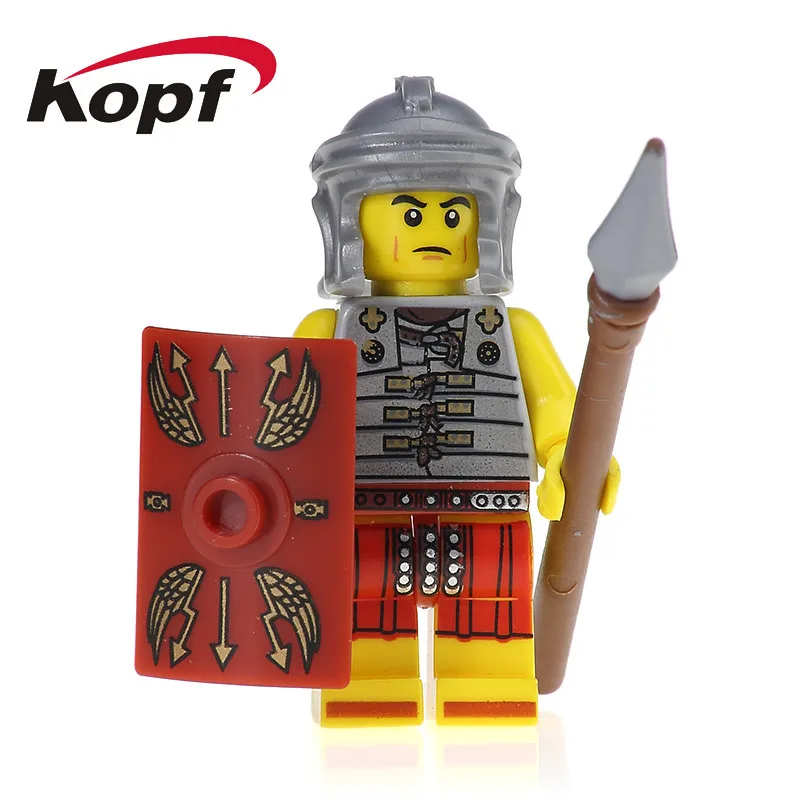 

Single Sale The Roman Soldiers Hero The Roman Commander Shark Suit Guy Bricks Building Blocks Collection Toys for children PG960