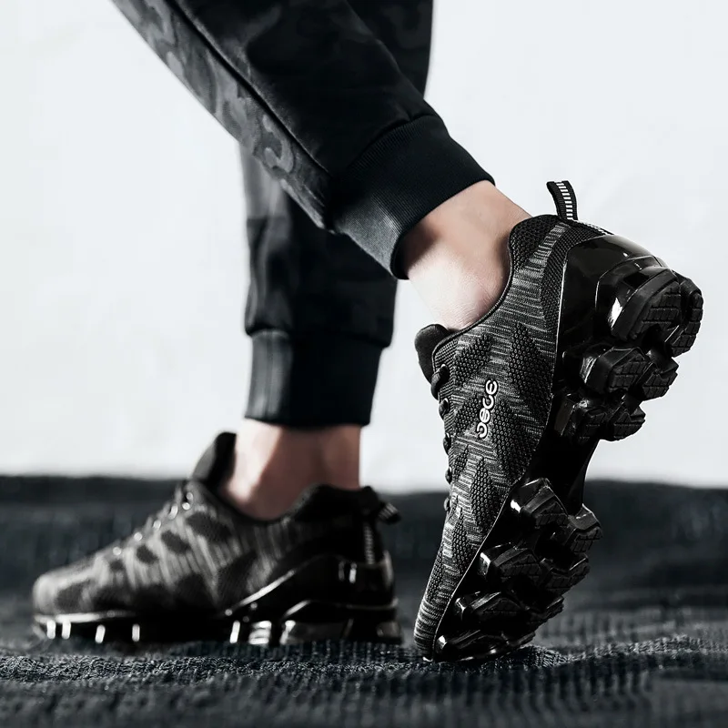 

Gold Baylor MEN'S SHOES New Style Fly Woven Blade Running Shoes Autumn And Winter Running Shoes Men's Football Training Mesh Tre