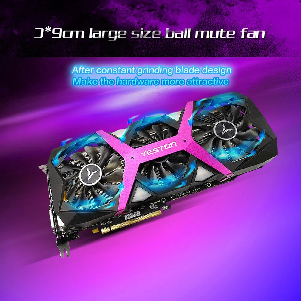 Видеокарта Radeon RX590 8G GDDR5 256bit PCI Express x16 3,0 для видеоигр DVI+ HDMI+ 3* DP для рабочего стола