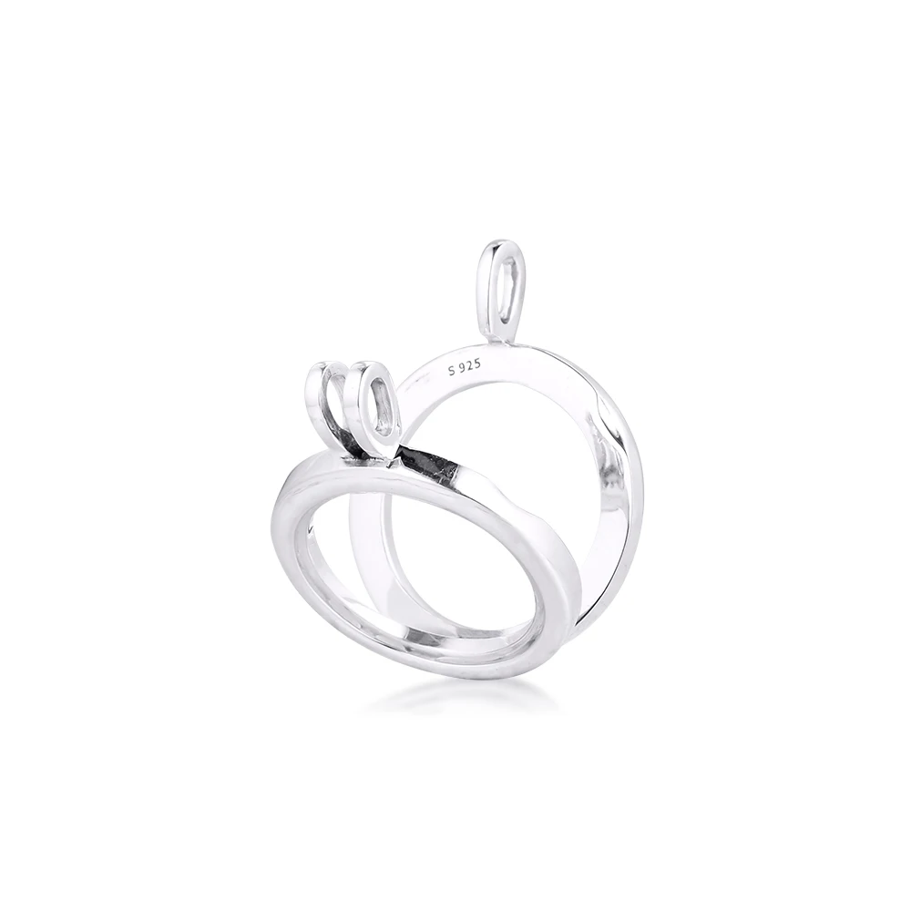Medium Floating Locket Silver Pendant and Necklace (2)