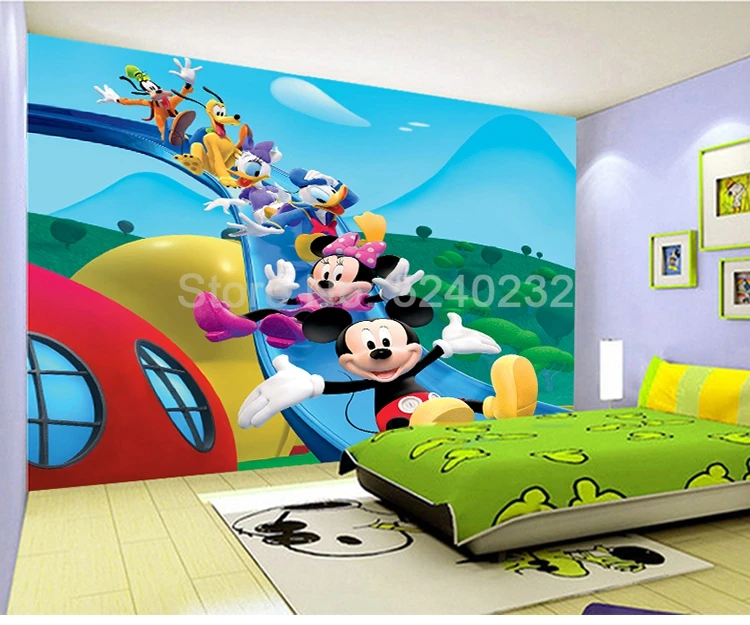 Custom Mural Wallpaper For Kids Room 3D Cartoon Bear Animal Pink Princess Room Boys Girls Bedroom Wall Decor Photo Wall Painting