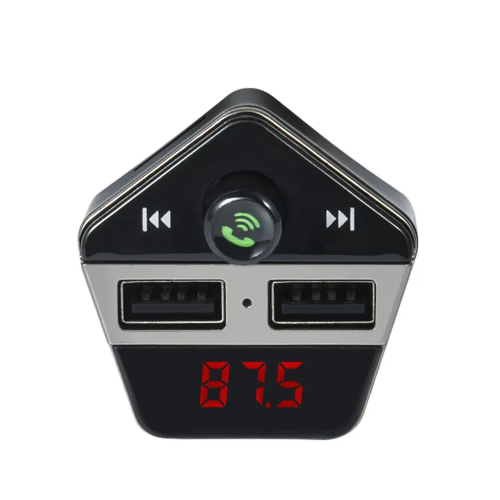 Мини Автомобильный MP3 Hansfree fm-передатчик 3.1A два порта USB зарядное устройство музыкальный плеер Поддержка TF карта u-диск