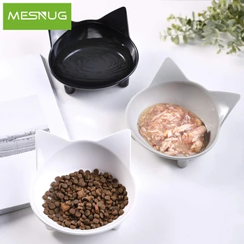 

MESNUG Non-Slip Cat Food Bowl Dish Nontoxic Wide Shallow Kitten Pet Feeding Water Bowl To Stress Relief Of Whisker Fatigue