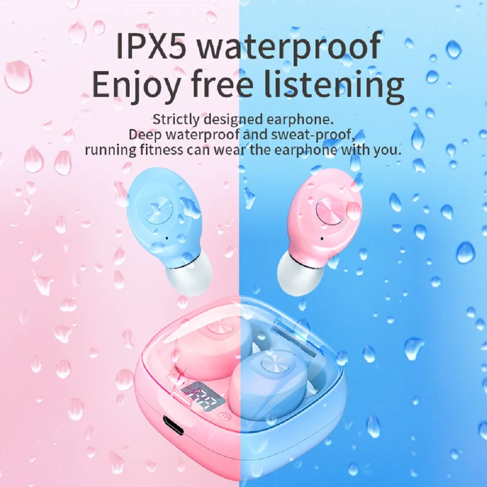 UTELITE TWS Earphones 3D Stereo Sound Wireless Bluetooth Headphones in Ear Earbuds IPX5 Waterproof Sports Headset