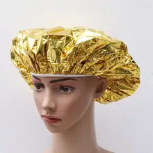 6 uds., gorro desechable para el cabello, gorro de baño elástico resistente al agua, lámina de aluminio, gorro de ducha para el Salón del hogar, proveedor-dorado/plateado(China)