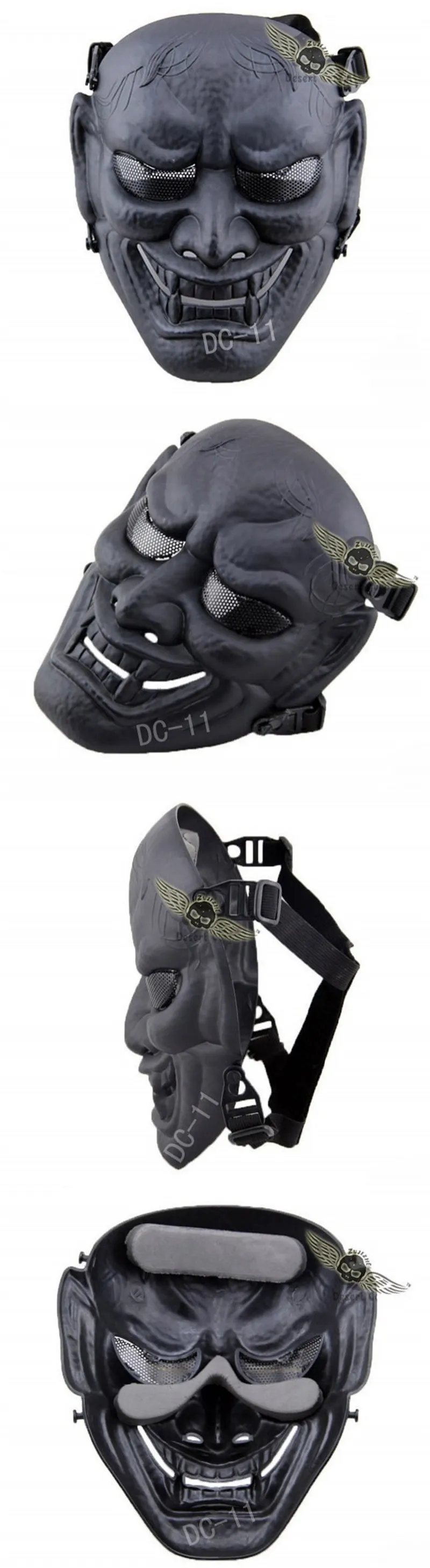 Японский призрак король самураи тактическая маска для лица Сетка военная армия холлоуин Airsoft Wargame пейнтбольные маски