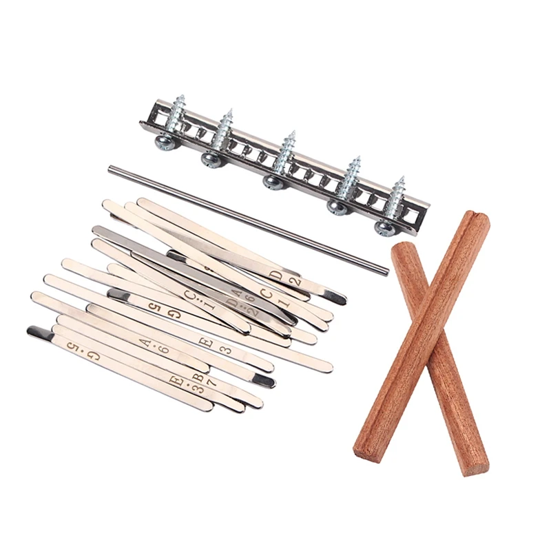 Новинка, 1 набор, сталь, калимба Mbira, сделай сам, 17 клавиш, с большим пальцем, фортепианный мост, части музыкального инструмента для лютье, создателей для любителей музыки