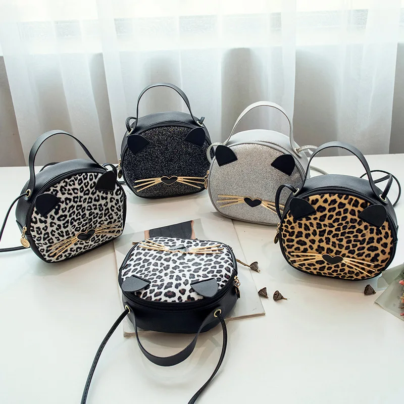 

Leopard small round bag Korean version of the new women's bag shoulder Messenger bag handbag flash phone bag retro small bag