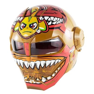 Шлем для косплея Железного человека маска Робот Дизайн Capacete Cool Casque Moto Homologu Ce съемные аксессуары Casco Moto мотоциклетный шлем - Цвет: Brown Shark