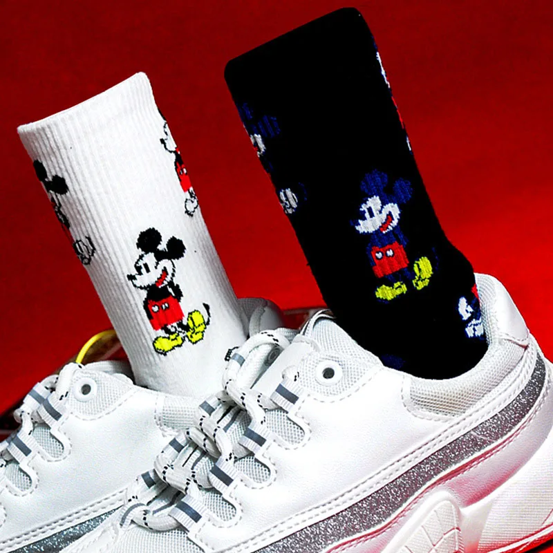 

Korean Style Mickey Socks Fashion Novelty Warm Cartoon Mouse Sox Four Seasons Wild Comfortable Breathable Cotton Sokken