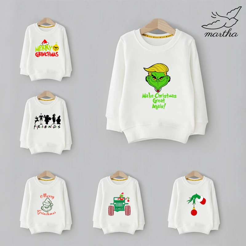 

Grinch Kids Cartoon Funny Print Hoodies Sweatshirts Hooded Boys Children Sweatshirt Casual Sweatshirts Winter Autumn Hoody