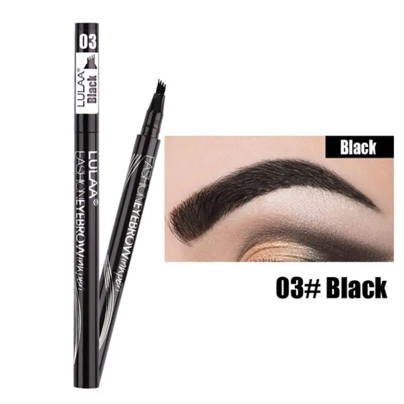 4 Colors Eye Brow Tint Waterproof Eyebrow Pencil Liquid Eyebrow Tattoo Pen Non-fading Natural Eyebrow Enhancers Makeup Cosmetics