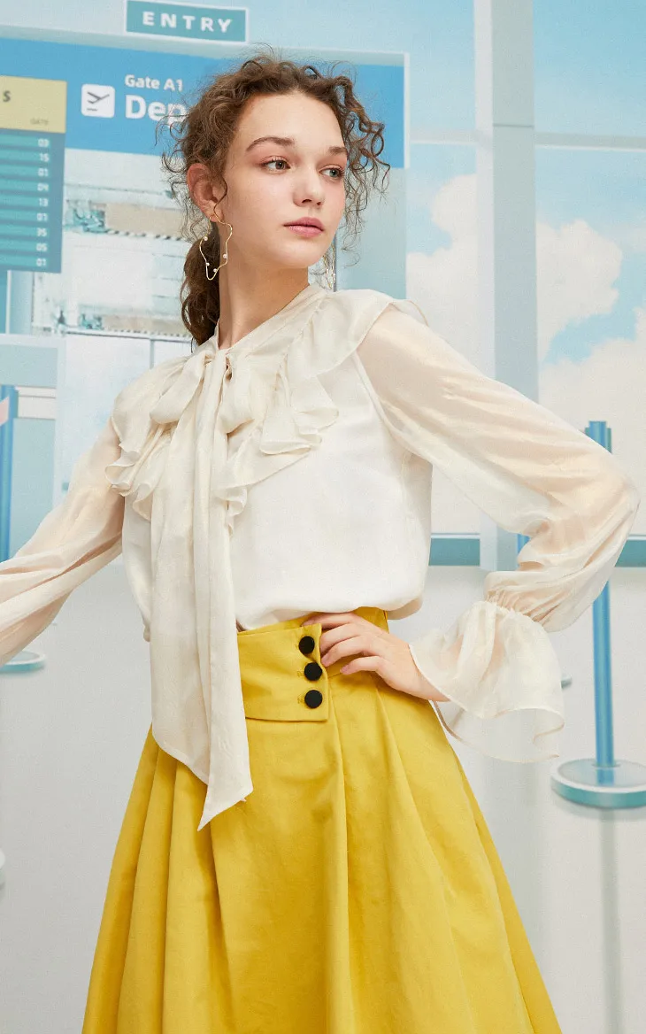 Vero Moda женская элегантная шифоновая блузка с оборками | 319305532