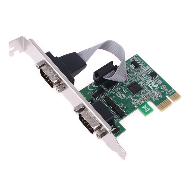 

PCIe Dual Serial Expansion Card Chip AX99100 2 Port Industrial DB9 COM RS232