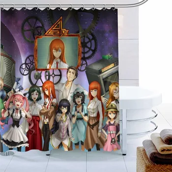 

Modern Steins Gate Anime Shower Curtain Decor Waterproof Polyester Fabric Bath Curtain 180X180cm Eco-friendly Bathroom Curtain